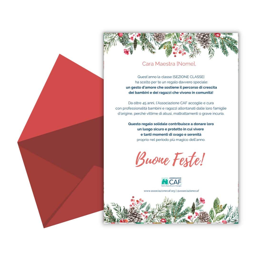 Regalo di Natale per maestre - Associazione CAF