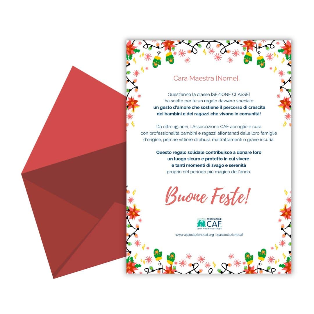 Regalo di Natale per maestre - Associazione CAF